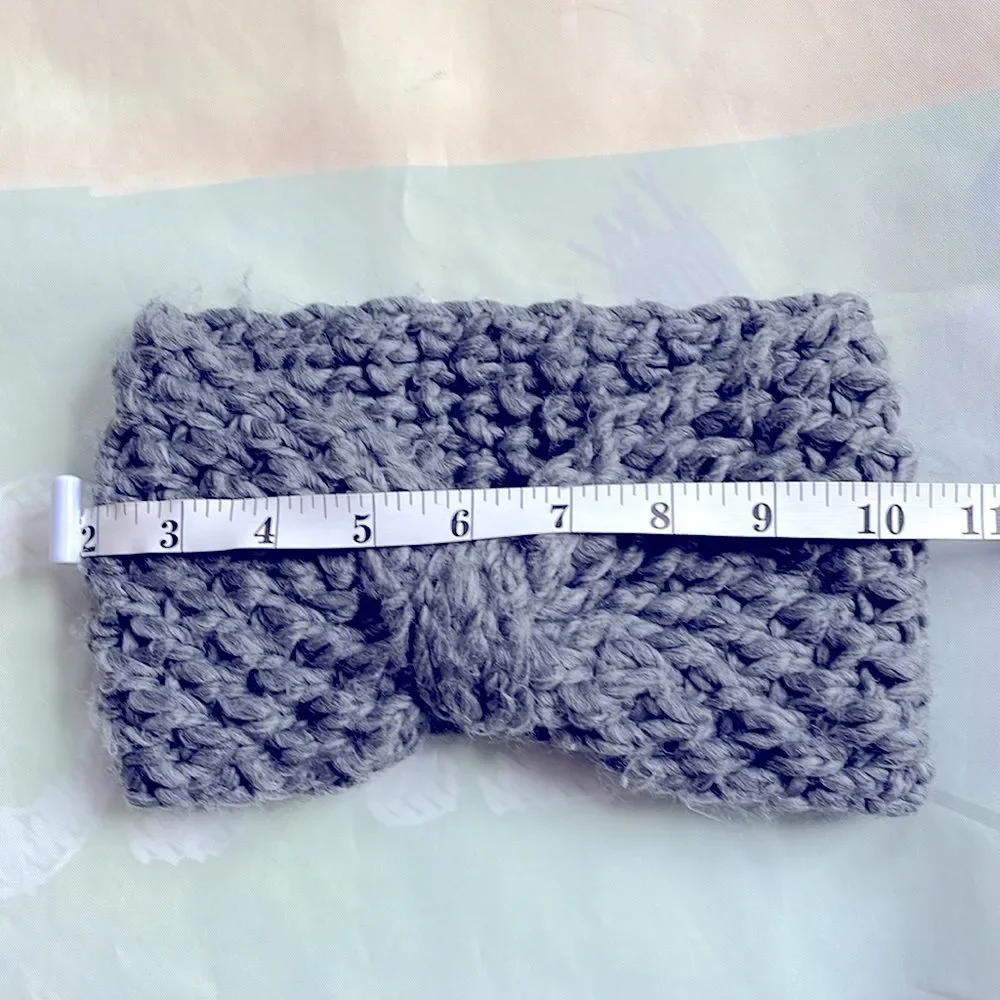 Old Navy Chunky knitted ear warmers head band gray O/S